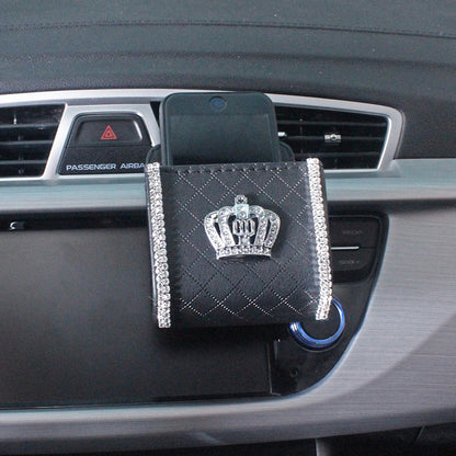 Diamond Crown Car Air Vent Phone Holder and Organizer