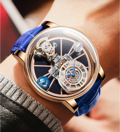 PINDU DESIGN Luxury Men's Quartz Watch Tourbillion 3bar astronomi valentine couple birthday date gift