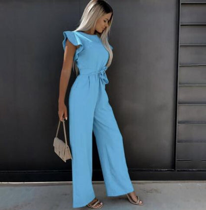 Claudia Ruffle Strap Jumpsuit Women Woman(One Piece)