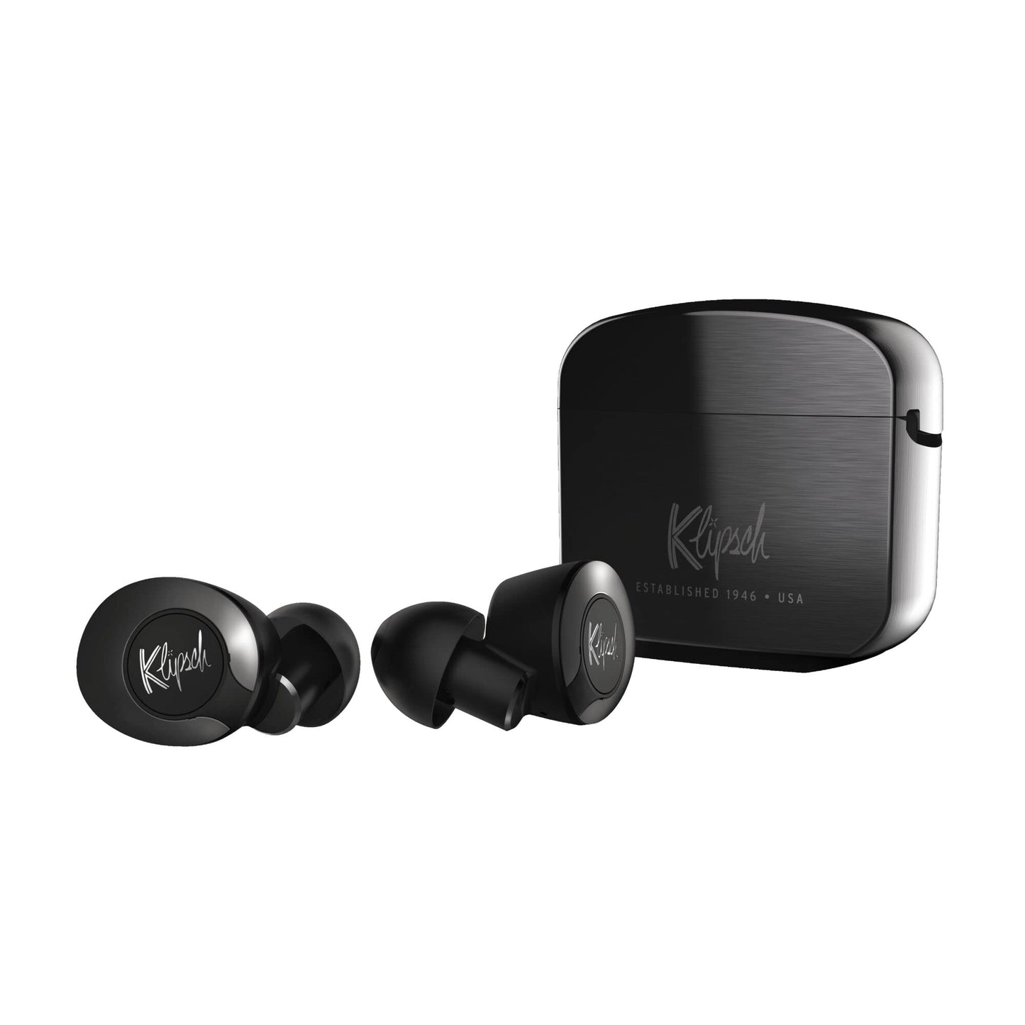 Klipsch T5 II Active Noise Cancelling ANC True Wireless Earphones in Gunmetal with AI Hands-Free Operation Bluetooth 5.0 Best Fitting Earbuds with Patented Comfort and a Wireless Charging Case