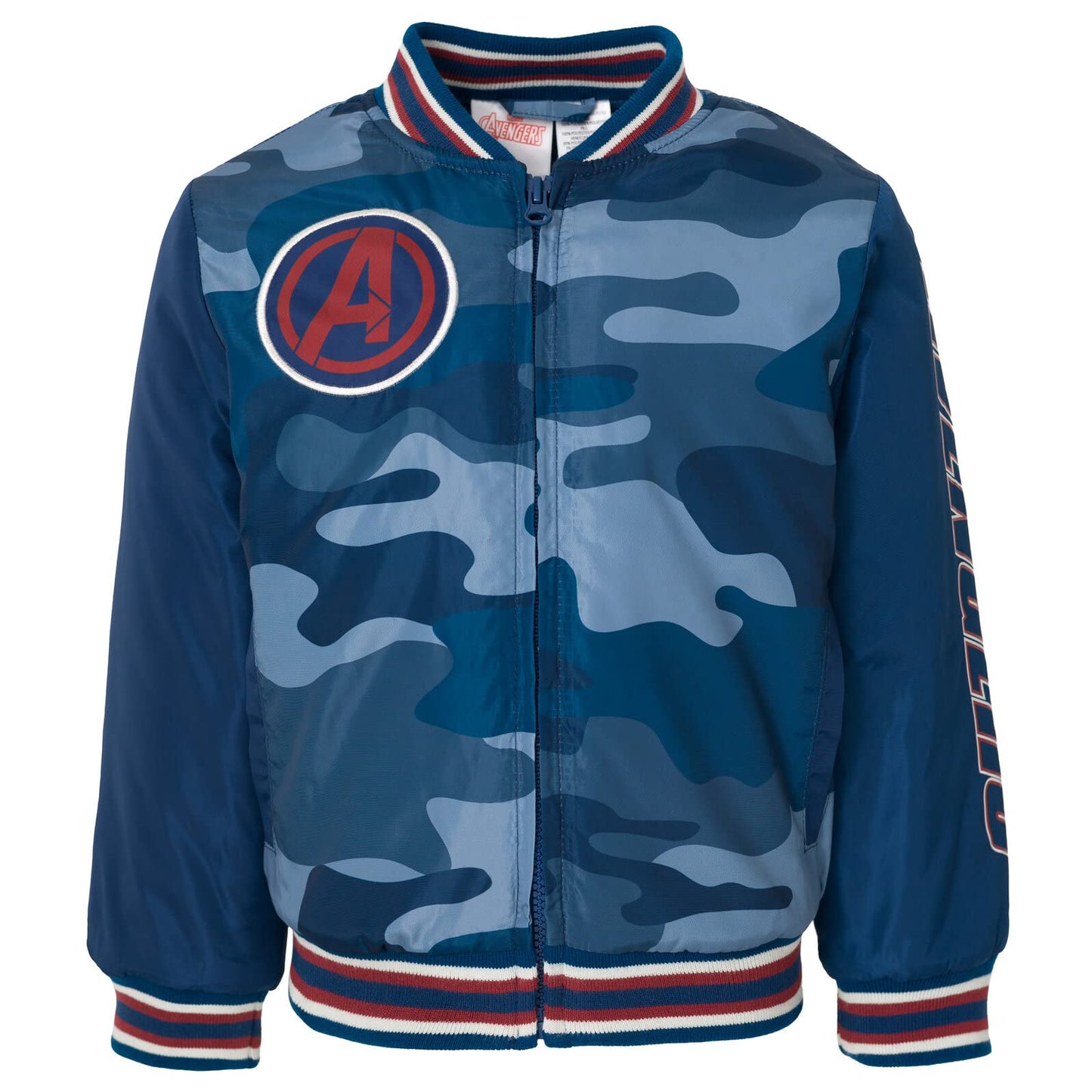 Marvel Avengers Toddler Boys Varsity Bomber Jacket Camo Blue 3T