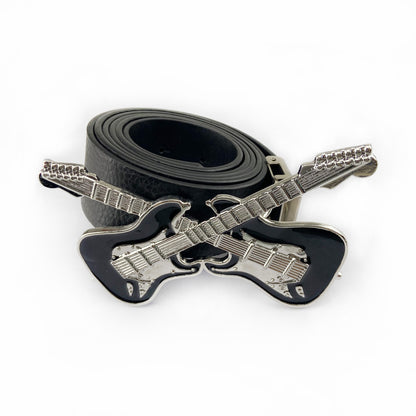 BULLZINE Zinc Alloy Guitar Music Belt Buckle 01884