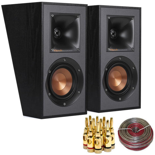 Klipsch Reference R-41SA Dolby Atmos High-Performance Horn-Loaded Elevation Surround Speaker Pair with 5 Pair Banana Plugs and 50 Foot 16 AWG Gauge Heavy Duty Speaker Wire Cable