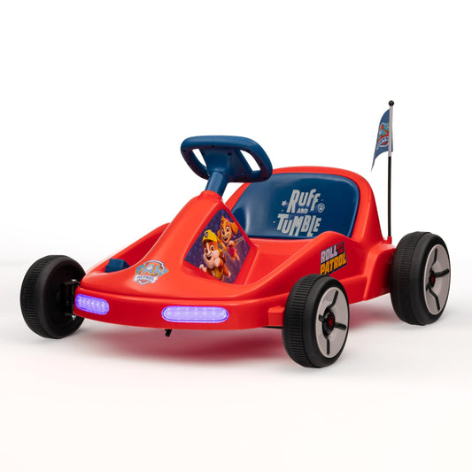 Paw Patrol 12V Electric Go Kart for Kids Electric Ride-On Toy with Lights Seat Belt Ages 3-6 Durable PVC and Iron Construction Rechargeable Battery Outdoor and Indoor Fun