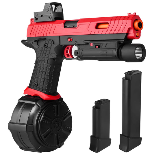 Electric Gel Toys New X5 Full Auto Splat-Blaster Includes Drum and Goggles for Outdoor Team Game JM-X2 Upgrade Version for Ages 14+red