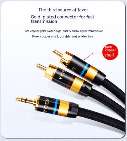 3.5mm to 2 RCA Audio Cable – Upgraded Versions for Computer and Speaker Connection