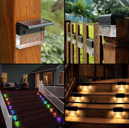 Solar powered Waterproof New RGB LED Solar Light Step Fence Light