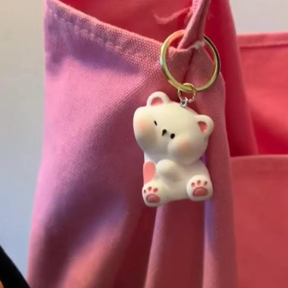 Cute Bear Couple Magnetic Keychain Set