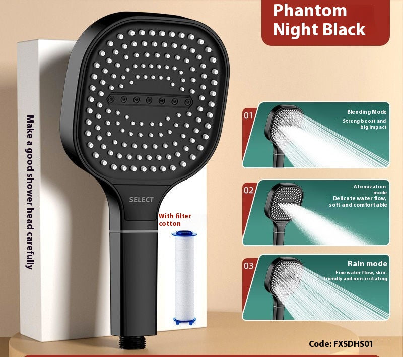 High pressure turbo Square Shower Head 3 spray modes