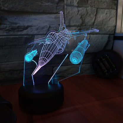 3D Fighter Jet Touch Control LED Night Light Gift