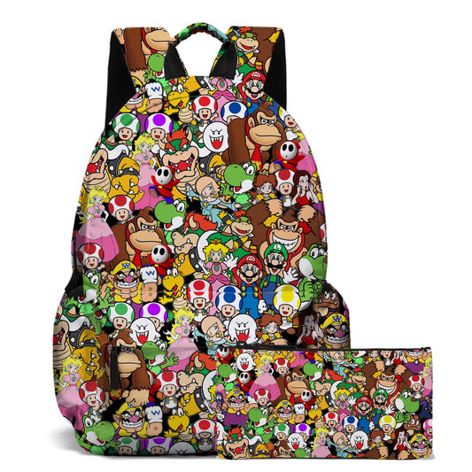 Mario Waterproof Backpack for Students (Two Shoulder Straps)