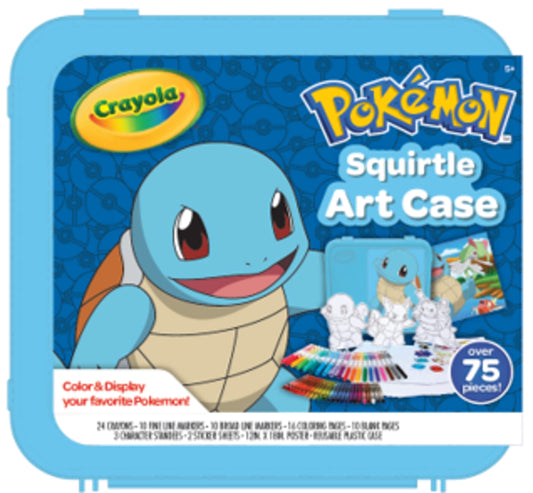 Crayola Pokémon Squirtle Coloring Art Case (71+ pcs) Kids Art Set Coloring Pages and Markers Pokemon Toys Holiday Gift for Kids 4+