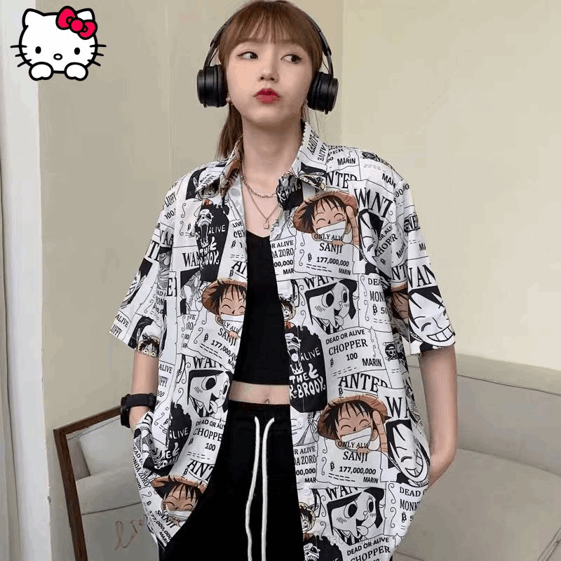 Anime One Piece Luffy Casual Couple Cardigan Top