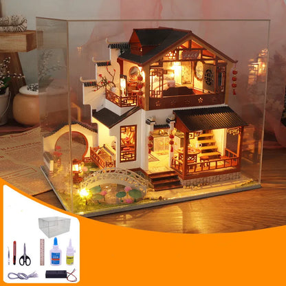 Handmade Wooden Music Box Music Box Sky City GIFT