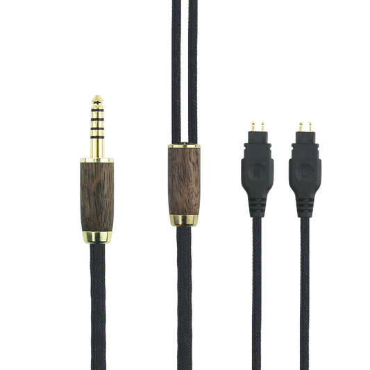 NewFantasia 4.4mm Balanced Cable Replacement Upgrade Cable Compatible with Sennheiser HD600 HD650 HD580 HD660S HD58X HD660S2 HD6XX Headphone 7N OCC Copper Silver Plated Cord Walnut Wood Shell