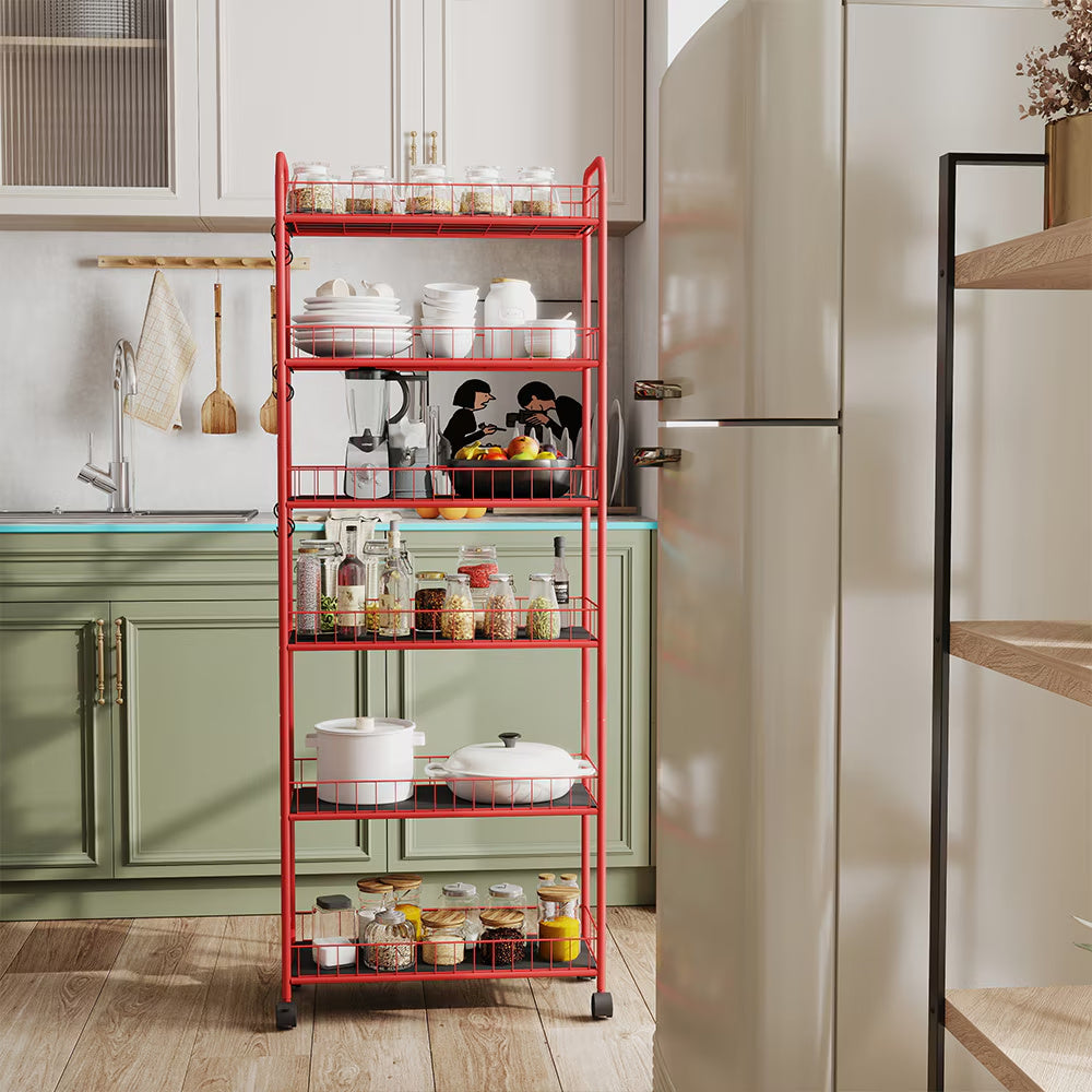 Rolling Storage Trolley Cart for Bathroom Toilet Washroom