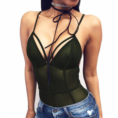 Sexy Mesh Bodysuit with Straps woman women date couple party night clubbing