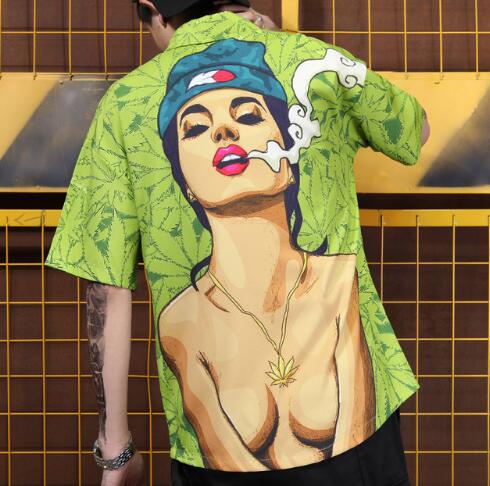 3D Woman Graphic Short Sleeve Hip-Hop Shirt for Couples