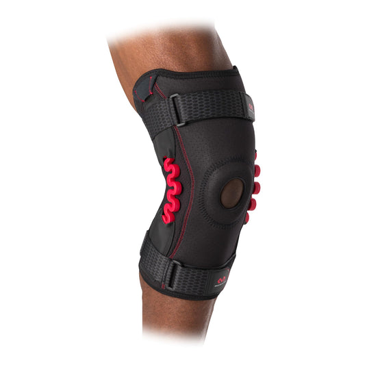 McDavid NRG Max Support Knee Brace Compression Brace w/Spring Hinges for Injury Recovery Pain Fits Right or Left Leg