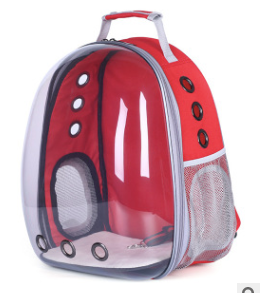 Transparent Case Cat Pet Carrier Travel Bag PC and Oxford clothing 33 x 28 x 44 cm