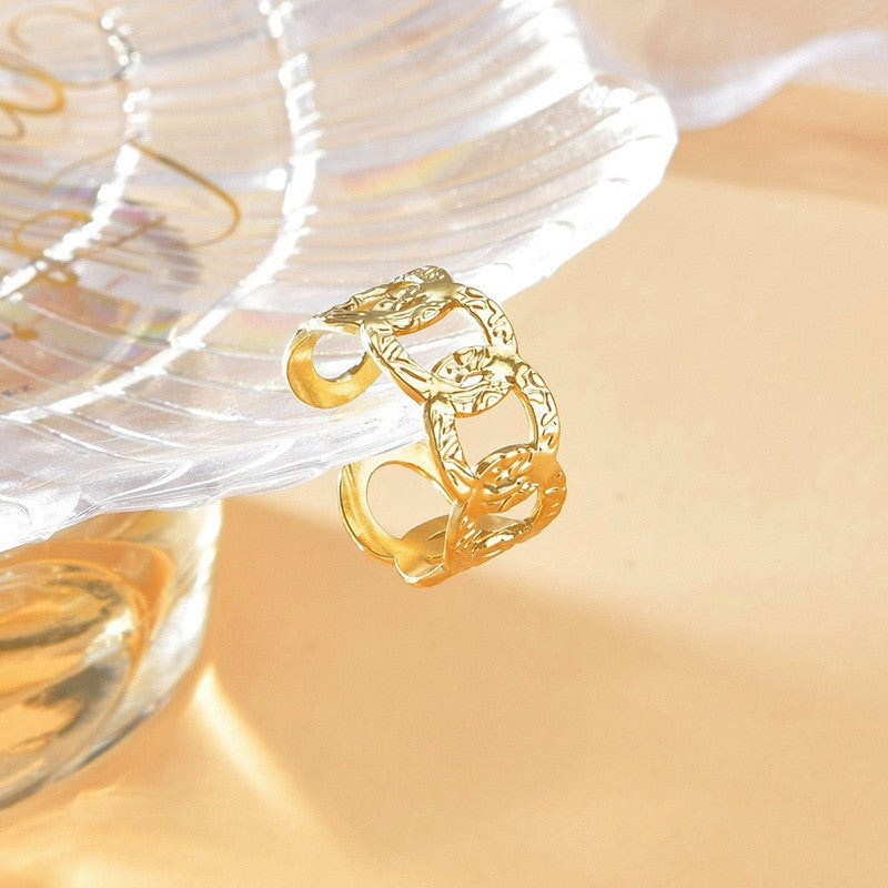 Fashion Vacuum Plating Couple Rings birthday valentine romance gift