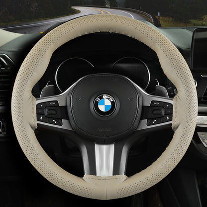 Audocvers Anti-Slip Leather Steering Wheel Cover 38cm