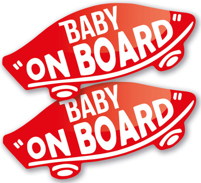 Baby on Board Sticker for Car Baby on Board Sign for Car Self Adhesive Two Pack Family Car Stickers and Baby Travel Essentials