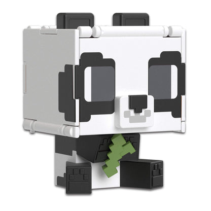 Minecraft Flippin Figs collectible figures panda figure with oversized head and pixelated design.