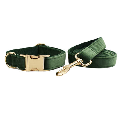 Velvet Pet dog cat Collar with Traction Rope