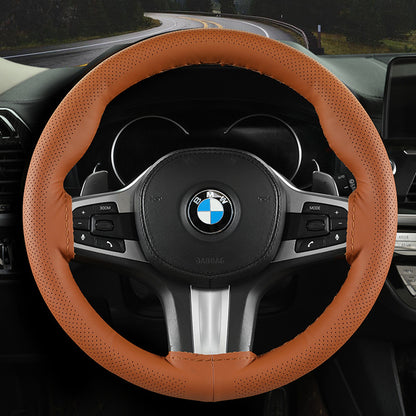 Audocvers Anti-Slip Leather Steering Wheel Cover 38cm