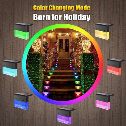 Solar powered Waterproof New RGB LED Solar Light Step Fence Light