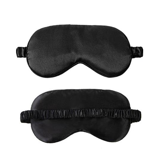 Black Eye Mask for SleepingSoft and Comfortable Fabric Eye Shade Cover for NightTravel Nap