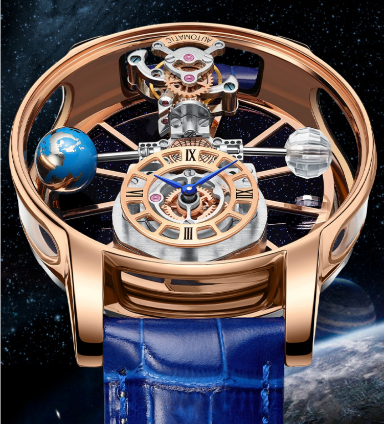 PINDU DESIGN Luxury Men's Quartz Watch Tourbillion 3bar astronomi valentine couple birthday date gift