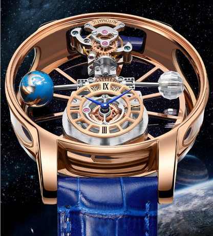 PINDU DESIGN Luxury Men's Quartz Watch Tourbillion 3bar astronomi valentine couple birthday date gift