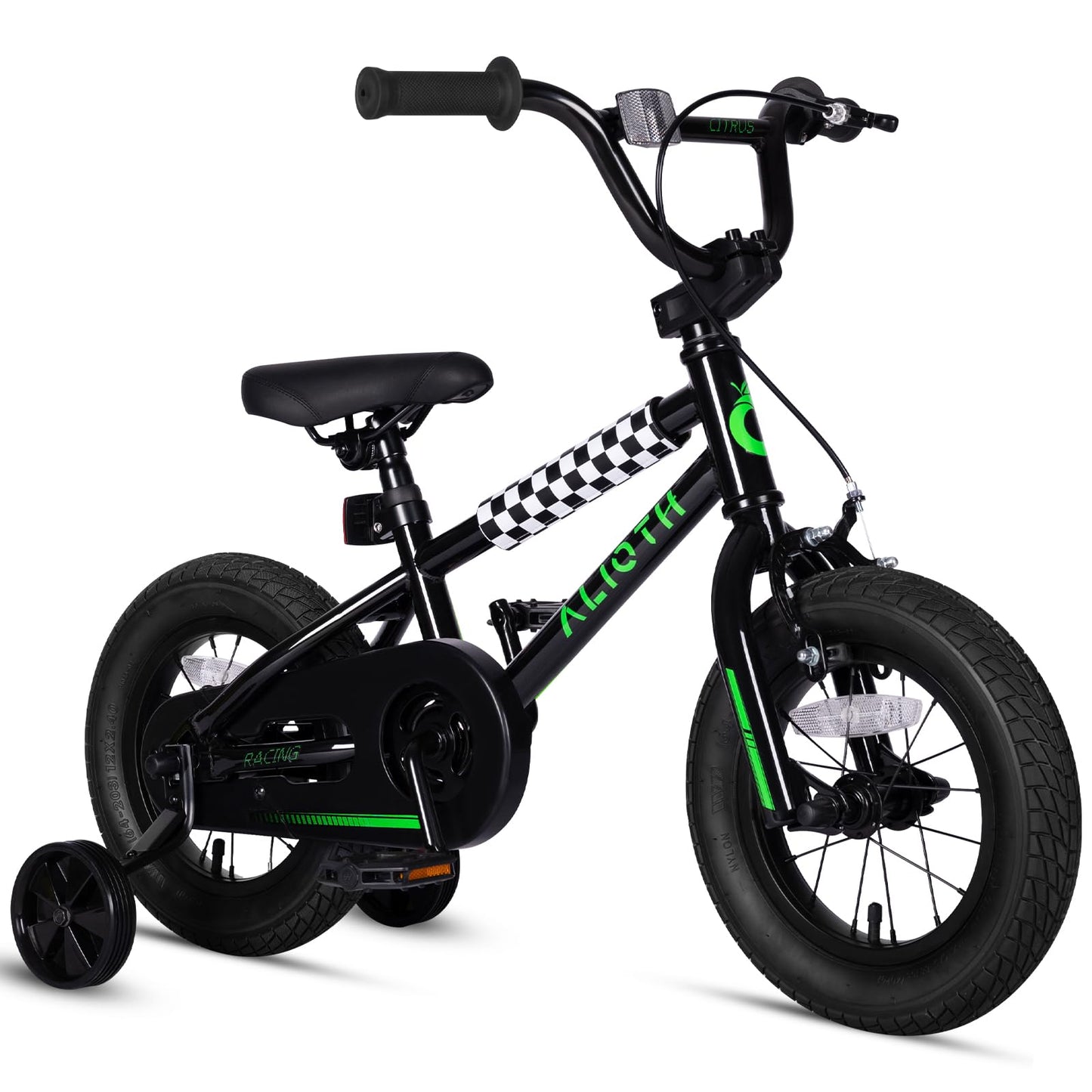 vollsch 14 Inch BMX Style Kids Bike for 2-8 Years Old Boys Girls Toddlers Bicycle with Coaster Brake Training Wheels Black