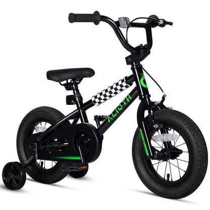 vollsch 14 Inch BMX Style Kids Bike for 2-8 Years Old Boys Girls Toddlers Bicycle with Coaster Brake Training Wheels Black