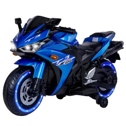 Kid Children ride on Motorcycle 12V with Training Wheels / manual throttle / Lighting wheels