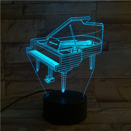 3D Guitar + other Musical instruments Model Night Light with USB and Battery