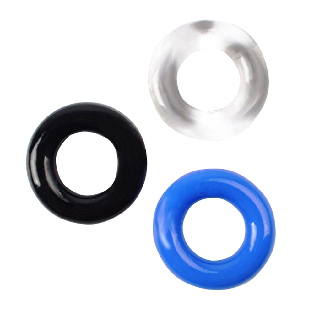 Tri-Color Delay Ring Silicone Cock Ring (Adult Toy) couple date night gift