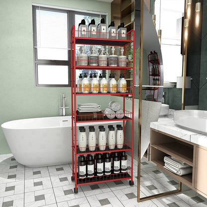 Rolling Storage Trolley Cart for Bathroom Toilet Washroom
