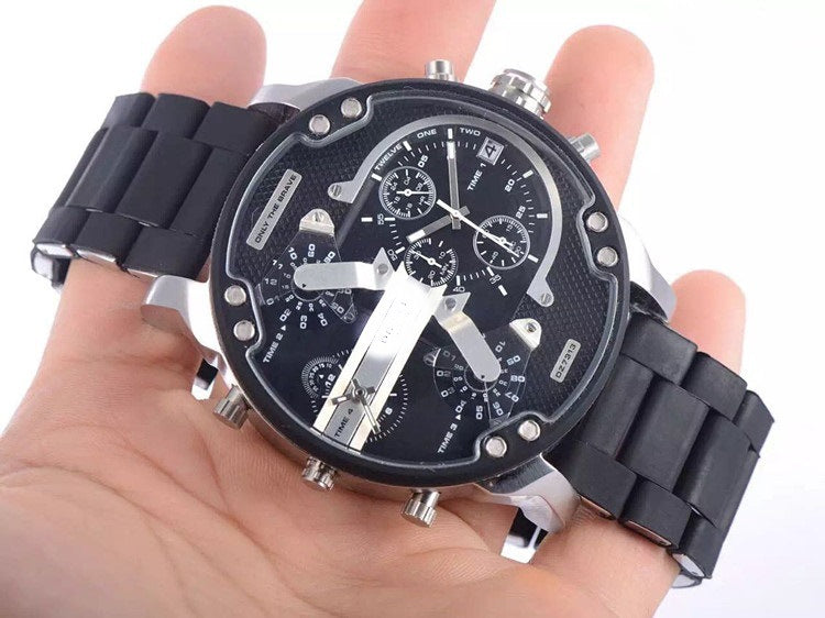 Multifunctional Silicone Stainless Steel Quartz Watch