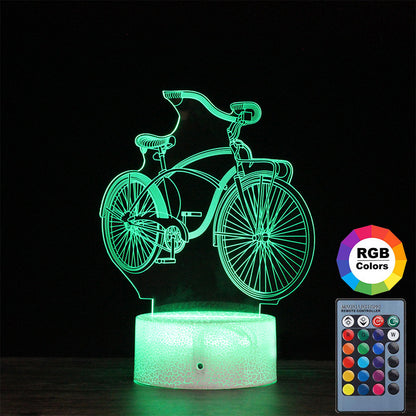 Creative RGB Remote Control 3D Bicycle LED Lamp