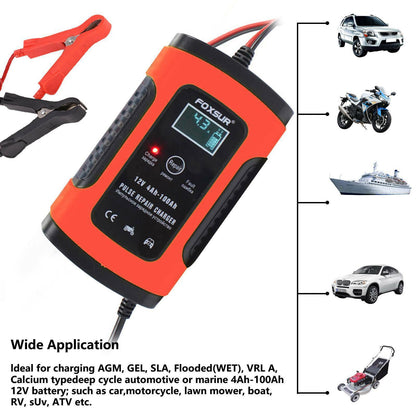 12V Intelligent Universal Battery Charger for Cars Bikes