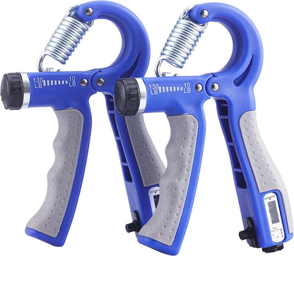 Hand Grip Strengthener 2 PackGrip Strength Trainer with Adjustable Resistance 10-130 LbsForearm ExerciserHand Grip Exerciser for Muscle Building and Injury Recover