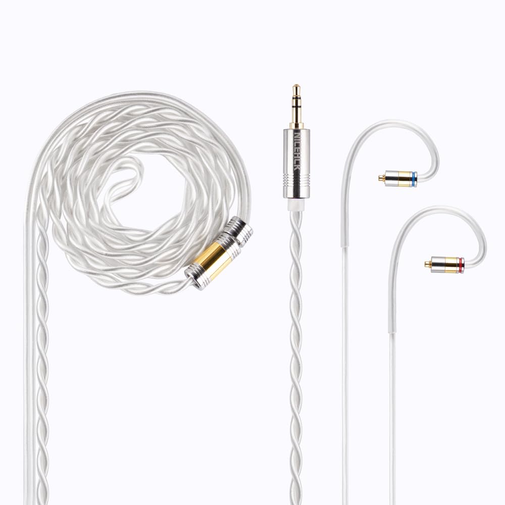 NICEHCK Snowcat IEM Upgrade Cable 6N OCC IEM Cable 6N Silver Plated OCC Cable in Ear Monitor Cable Earphones Balanced Cable for MMCX/0.78 2Pin Earbuds Replacement Cable (3.5mm mmcx)