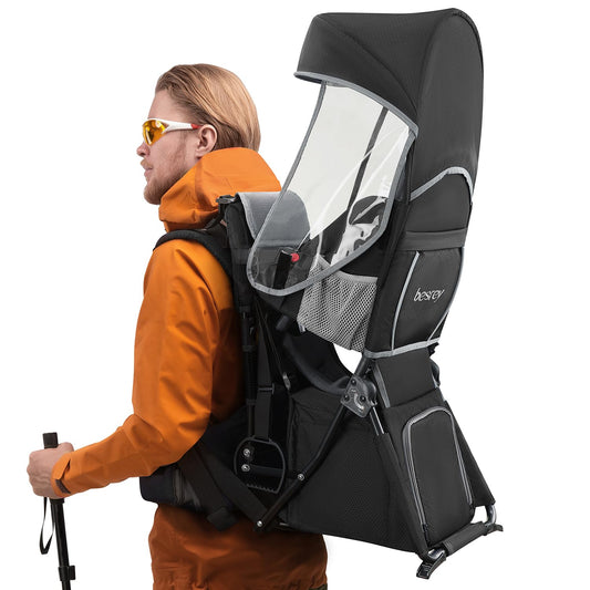Besrey Baby Backpack Carrier for Hiking Toddler Backpack Carrier Child Carrier Black