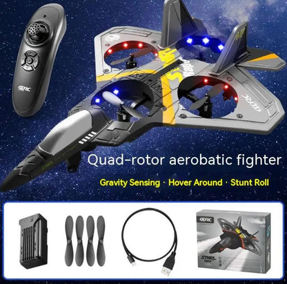 Children's Remote Control Aircraft V17 Fighter Drone Drop-resistant Foam Fixed Wing Glider Stunt