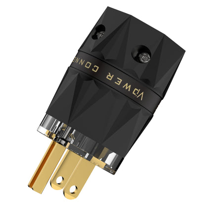 Viborg HiFi Power Plug VM503G Gold-Plated Pure Copper Non-Magnetic 15A/125V AC Mains Plug Audio Grade Power Plug Set Screws US Power Connector for DIY Audiophile Power Cord