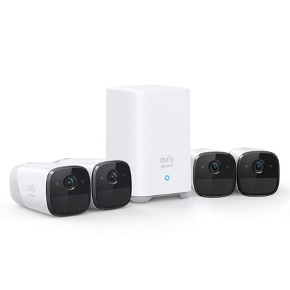 eufy Security eufyCam 2 Wireless Home Security Camera System 365-Day Battery Life HomeKit Compatibility HD 1080p IP67 Weatherproof Night Vision 4-Cam Kit No Monthly Fee (Renewed)
