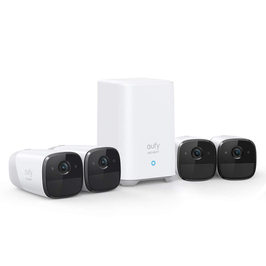 eufy Security eufyCam 2 Wireless Home Security Camera System 365-Day Battery Life HomeKit Compatibility HD 1080p IP67 Weatherproof Night Vision 4-Cam Kit No Monthly Fee (Renewed)